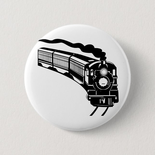 Dampfzuglokomotive Vintag Button (Vorderseite)