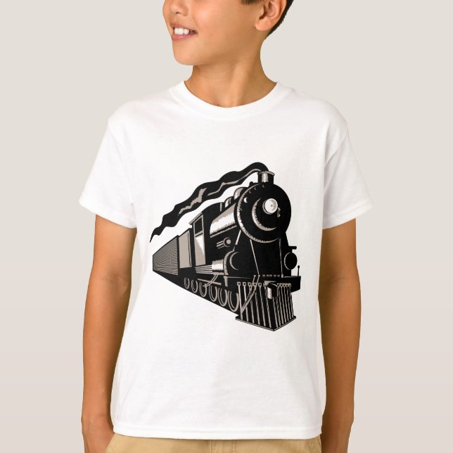 Dampfzuglokomotive Vintag T-Shirt (Vorderseite)