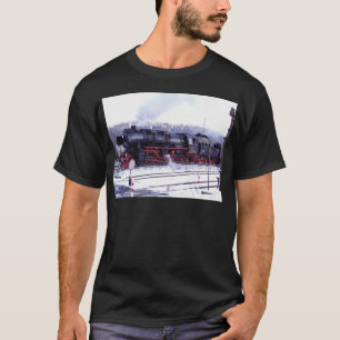 Dampfzugs-Eisenbahn-Lokomotive-Station-Maschine T-Shirt