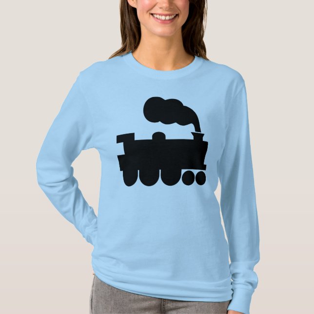 Dampfzugsymbol - Schwarz T-Shirt (Vorderseite)
