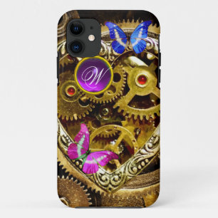 DAMPUNKGEARS ,GEMSTONS, BÜTTERFLIES-MONOGRAMM iPhone 11 HÜLLE
