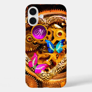 DAMPUNKGEARS ,GEMSTONS, BÜTTERFLIES-MONOGRAMM iPhone 16 PLUS HÜLLE