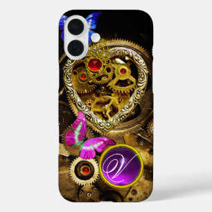 DAMPUNKHERZ, GEARS,GEMS,BUTTERFLIES-MONOGRAMM TITLE_SEO2