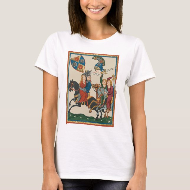 Damsel in Not, mittelalterliche Kunst des 14. Jahr T-Shirt (Vorderseite)