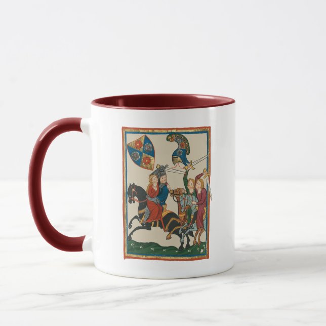 Damsel in Not, mittelalterliche Kunst des 14. Jahr Tasse (Links)
