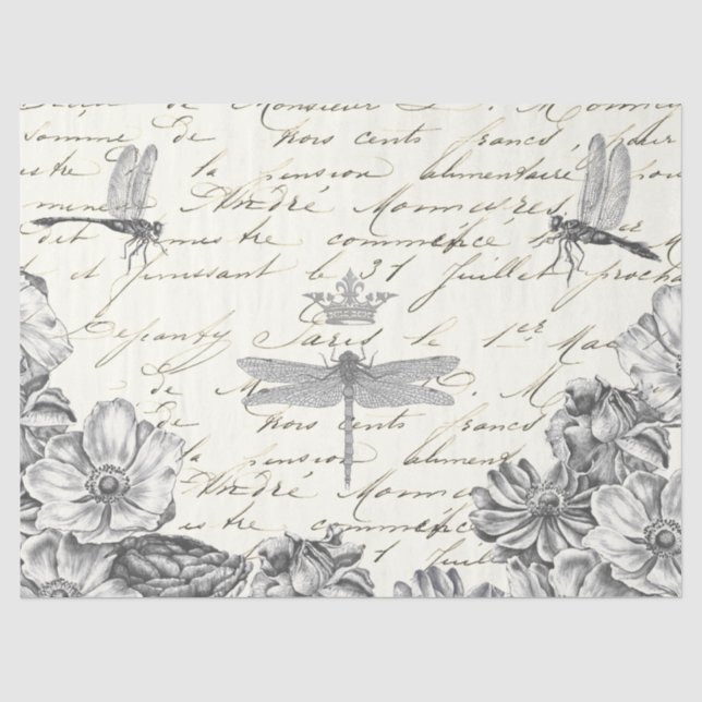 Damselflies in gewartet Blumenschrift der 1800er J Seidenpapier (Vorderseite)