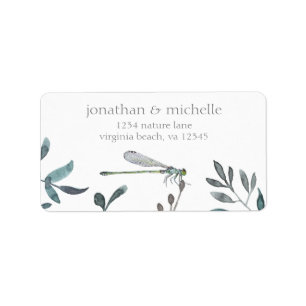 Damselfly/Dragonfly Garden Couple Wedge Address Adressaufkleber