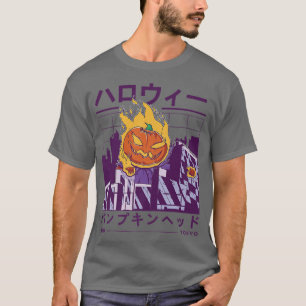 Damwave Jackolantern Pumpkin Aesthetic Japanese T-Shirt