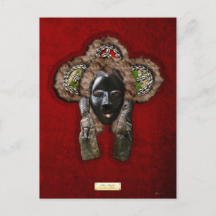 Dan Dean-Gle-Maske über rotes Velvet Postkarte