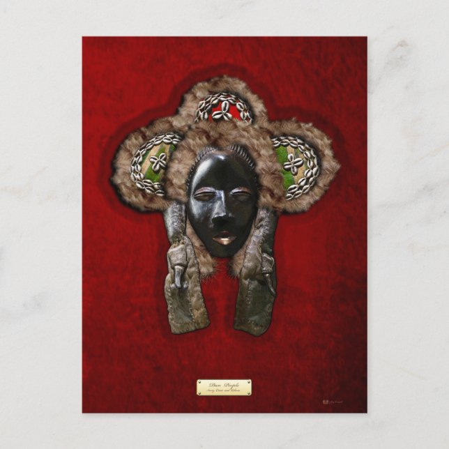 Dan Dean-Gle-Maske über rotes Velvet Postkarte (Vorderseite)