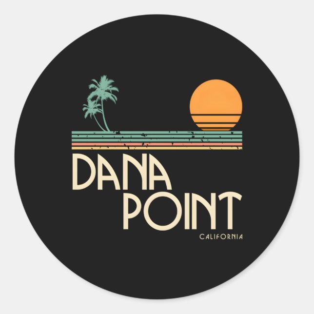 Dana Point California Runder Aufkleber (Vorderseite)