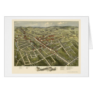 DANBURY, carte panoramique de CT - 1875