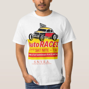 Danbury Fair Speedways Racearena Schild Logo Gelb T-Shirt