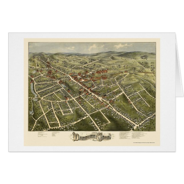 Danbury, panoramische Karte CT - 1875 (Vorderseite (Horizontal))