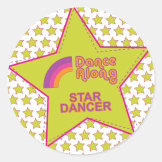 dancalong_star_dancer_stickersheet runder aufkleber