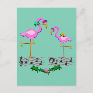 Danccing Flamingos Postkarte