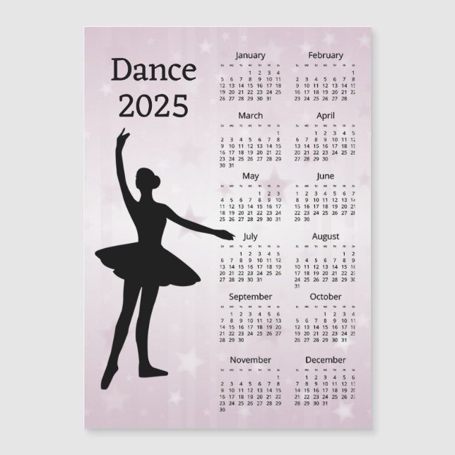Dance 2025 Kalender Magnetkarte (Vorderseite)