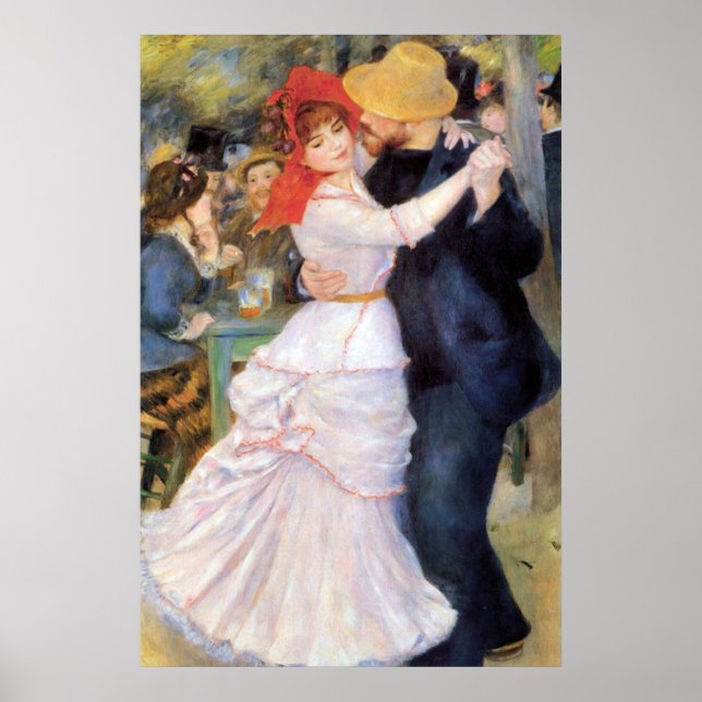 Dance at Bougival - Renoir Impressionist Painting Poster (Vorne)