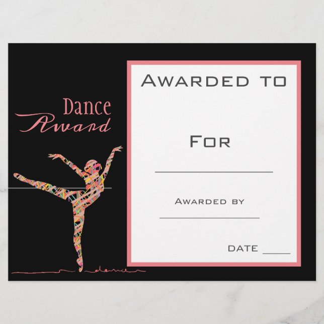 Dance Award Girl Ballett rosa Tänzer (Vorderseite)