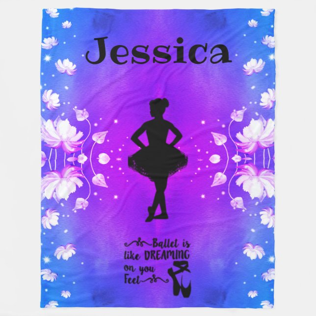 Dance Ballerina Dreaming Fleece Blanket (Vorderseite)