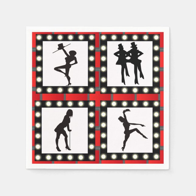 Dance Cabaret Showgirls tanzen Serviette (Vorderseite)