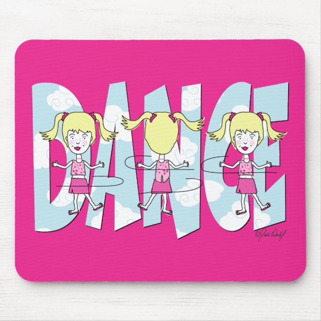 Dance Cartoon Girl Mouse Pad Mousepad (Vorne)