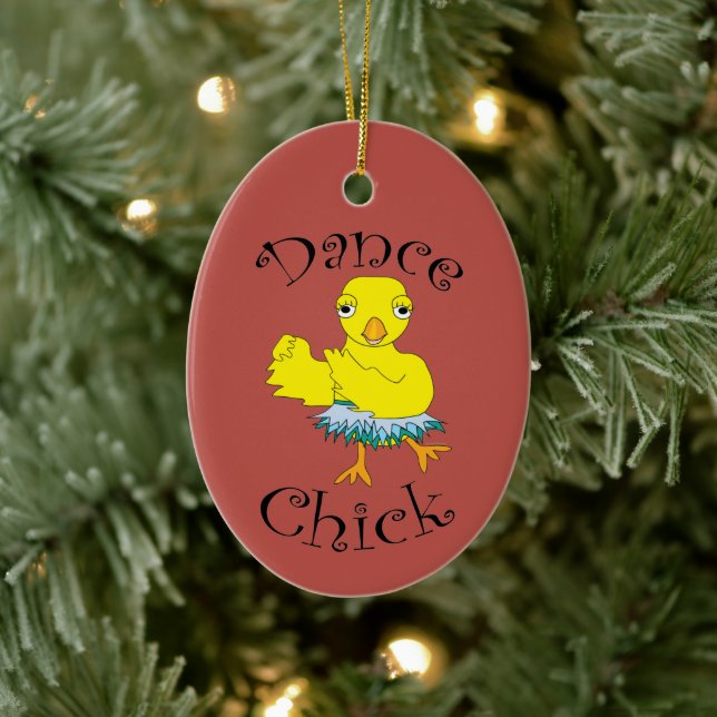 Dance Chick Text Keramik Ornament (Baum)