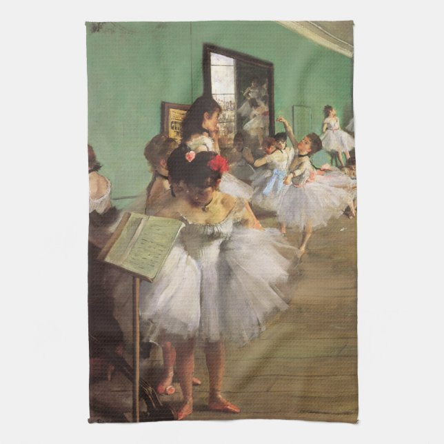 Dance Class by Degas, Vintager Impressionismus Bal Geschirrtuch (Vertikal)
