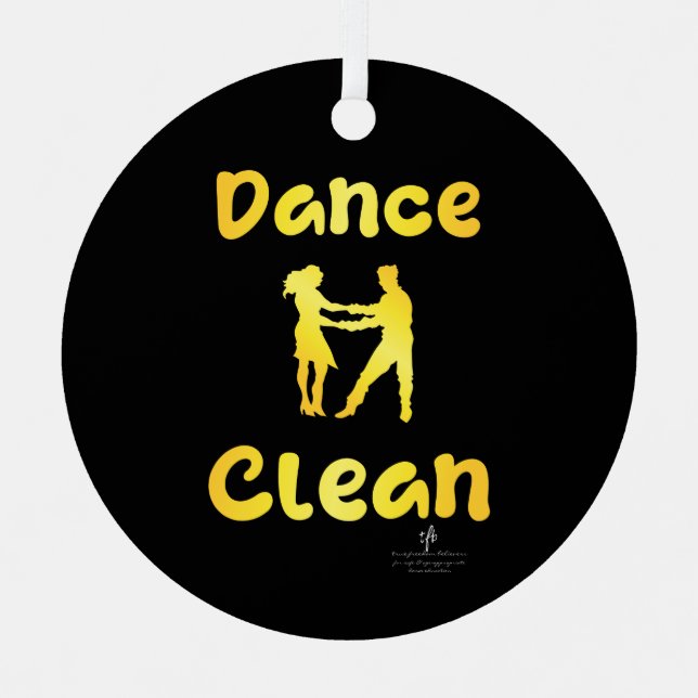 Dance Clean Golden Brass Round Ornament Aus Metall (Vorderseite)