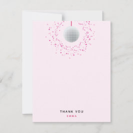 Dance Disco Ball Party Custom Pink Black Party Dankeskarte