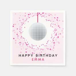 Dance Disco Ball Party Custom Pink Black Party Serviette