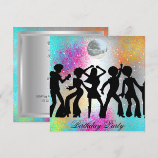 Dance Disco Birthday Party - Psychodelikte Einladu Einladung