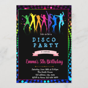Dance disco invitation fête d'anniversaire