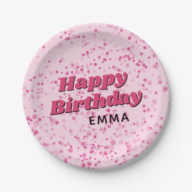 Dance Diskothek Ball Birthday Pink Black Party Pappteller (Vorderseite)