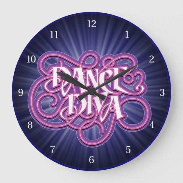 Dance Diva Large Clock Große Wanduhr (Vorderseite)