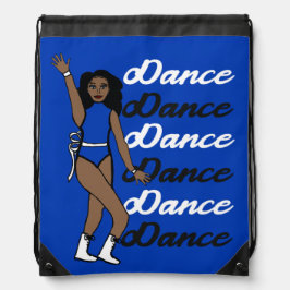 Dance Drawstring Bag ( Blue White Ribbon) Sportbeutel