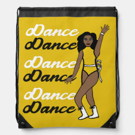Dance Drawstring Bag (Gelbes weißes Band) Sportbeutel