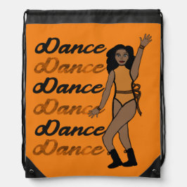 Dance Drawstring Bag ( Orange Leopard Ribbon) Sportbeutel