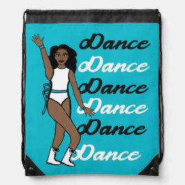 Dance Drawstring Bag ( White Aquamarin Ribbon) Sportbeutel