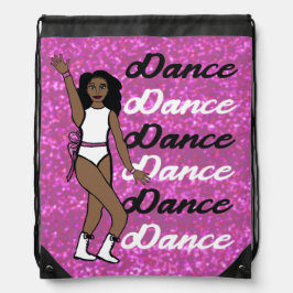 Dance Drawstring Bag ( White Pink Spark Ribbon) Sportbeutel