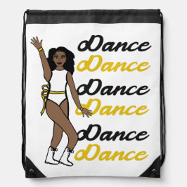 Dance Drawstring Bag ( White Yellow Ribbon) Sportbeutel