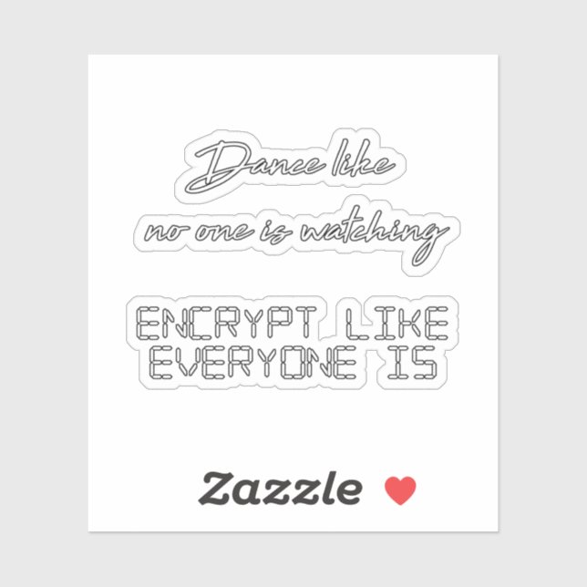 Dance Encrypt Programmierung Aufkleber (Blatt)