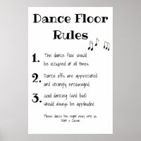 Dance Floor Rules Wedding Decor Signing