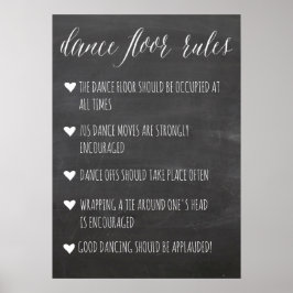Dance Floor Rules-Zeichen | Calkboard fun sign Poster