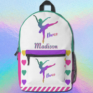 Dance Girl Ombre Herz Liebe tanzen Farbblocken Bedruckter Rucksack