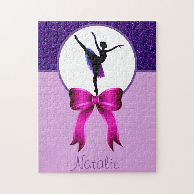 Dance Girls Glitzer und Bow Lila Jigsaw Puzzle (Vertikal)