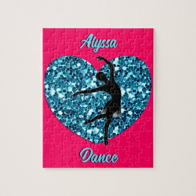 Dance Hot Pink und Türkis mit Personalisiertem Nam (Vertikal)
