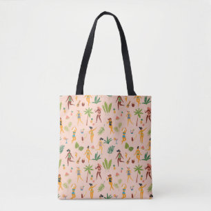 Dance Ladys, Palm Blätter Muster. Tasche