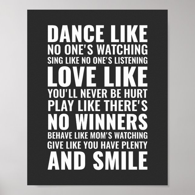 Dance like no one's watching | Inspirational Quote Poster (Vorne)