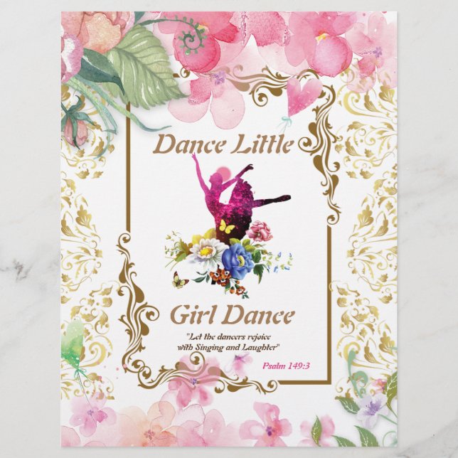 Dance Little Girl Dance Gedicht Wasserfarbpapier (Vorderseite)